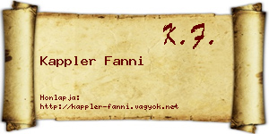 Kappler Fanni névjegykártya